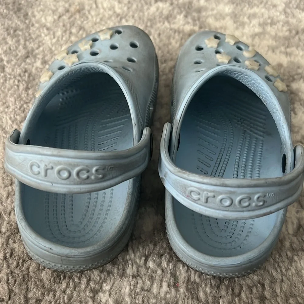 Crocs Baby Blue Stars and Moon Shoes Sandals